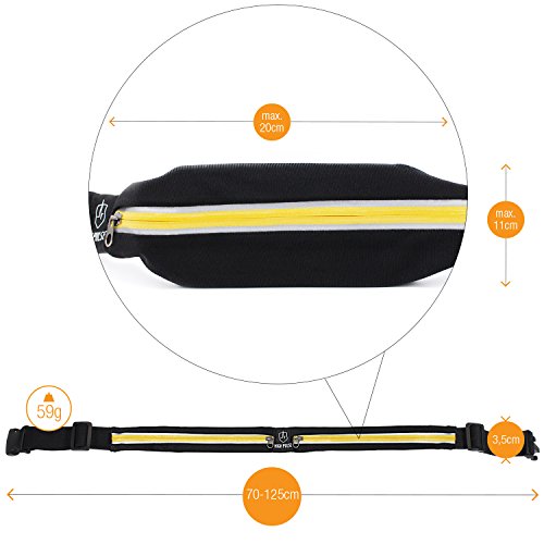 High Pulse Laufgürtel – Multifunktionale Bauchtasche zum Verstauen Ihrer Wertsachen beim Sport oder Reisen - 4