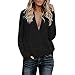 Produktbild Btruely Pullover Damen V-Ausschnitt Winter Herbst Loose Fit Sweatshirt Gestrickte Langarmshirt Plüsch Jumper Langarm Hausbekleidung