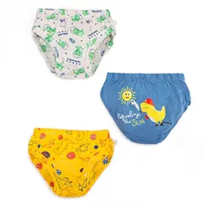 superbottoms Supersoft Ultra Breathable Unisex Toddler/Kids Brief Underwear- Pack of 3- Finding Dino - Size 2-3 Years