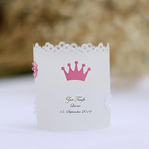 10x Lichthülle Windlichter Tischdecke zur Taufe Geburtstag Baby Handarbeit binnbonn