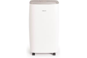 CREATE/DRYZONE XL CUBIC/Deshumidificador 10 L/día - 40m²l Blanco/Filtro de aire lavable, Pantalla táctil, Reduce un 80% la humedad ambiente, Sistema de refrigeración eco-friendly R290, 220W