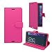 Produktbild Sony Xperia XZ Pink Schlicht PU Lederetui Klapphülle Abdeckung Gadget Boxx