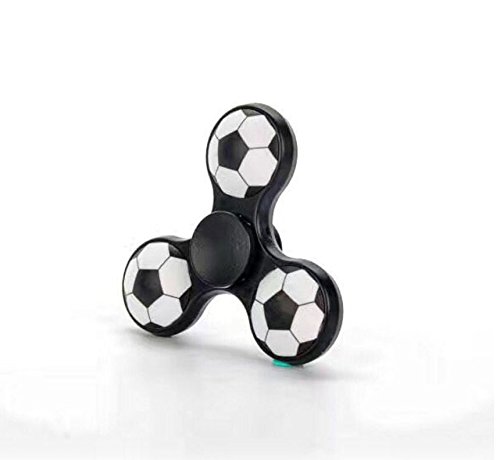 KOTiger Fußball Fußball Muster Fidget Hand Spinner Rad Spielzeug für Kinder Adult Stress Reduzieren (Schwarz) - 3