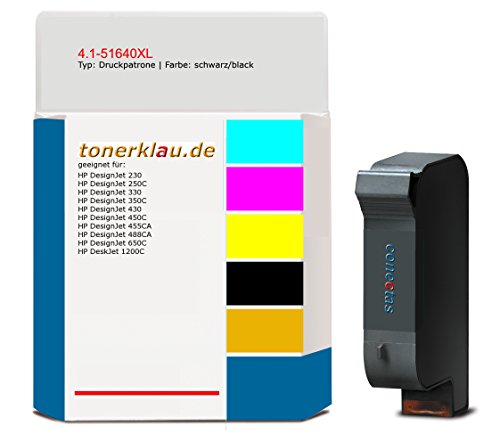 kompatibel Druckpatrone / Tinte 4.1-51640XL für: HP DesignJet 650C als Ersatz für HP 51640AE [ 40 ]