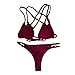 Produktbild Damen Bikini-Set Internet Push Up Gepolsterte Bikini Set Badebekleidung (M, rot)