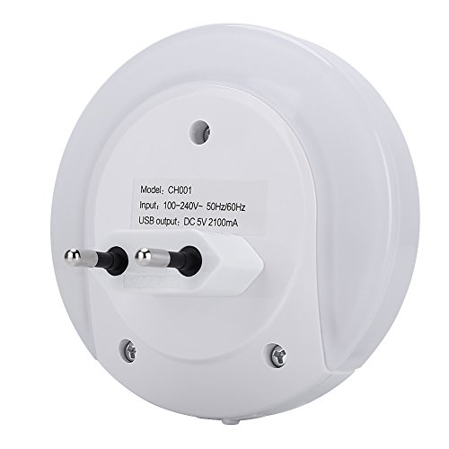 KYG LED Nachtlicht Mit Steckdose Dual USB Ladegerät Steckdosenlicht Sensor LED-Lampe für Flur Bad Schlafzimmer Wohnzimmer Küche Warmweiß - 6