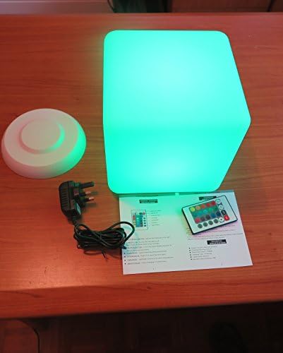 40cm Mood Waterproof Rechargeable LED Square Cube Light for Pool Patio Deck Colour Changing