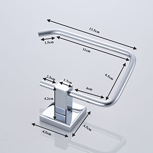 Aothpher Moderne Wandhalterung Toilettenpapierrollenhalter Badezimmer-Gewebe-Rack ，Verchromte，Edelstahl, Silber, Square Basis - 5