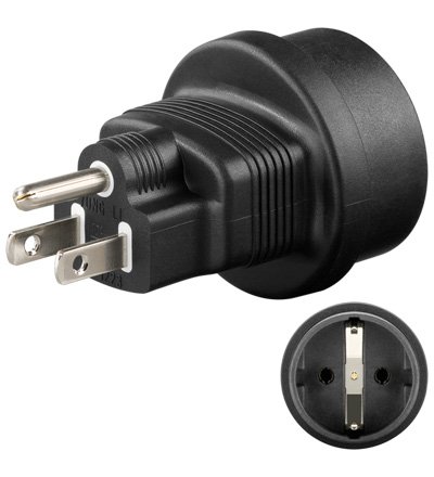 Netzadapter, USA Stecker auf Schutzkontakt Buchse (1 Stück)