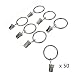 Produktbild Creatiees Vorhang Clips Ringe, Metall Dekorativ Vorhänge Ring mit Clip, Rostfrei Fenster Vorhang Ring Haken einstellen mit Clips(1,3'', Silber) (50 Stücke)