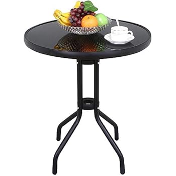 Bistrotisch Marmor Gahalia Gartentisch weiß, gusseisener Fuss mit