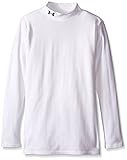 Under Armour Evo CG 1221796 Fitted Children, Boys', UA Evo CG Fitted Mock, weiß - weiß / schwarz, FR : 8 ans (Taille Fabricant : YXS)