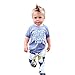Produktbild Outfits Sets Kind Janly 0-24 Monate Jungen Letters Shirts + Geometrische Hosen (12-18 Monate, Blau)