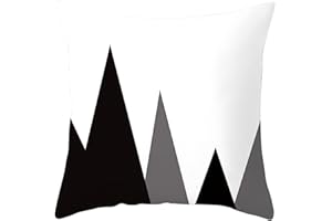 Daesar Copricuscini Divano, Federe per Divano Bianco Nero Grigio Cuscini Federe 45x45 CM 1 Pezzo Triangolo, Fodera Poliestere