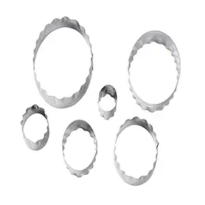 Wilton 417-2583 6-Piece Nesting Fondant Double Sided Cut Out Cutters, Oval