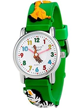 Hansying Giraffe Design Uhrenarmband Junge Quarz-wasserdichte Uhr Silikon Armband 3D Kind Armbanduhr