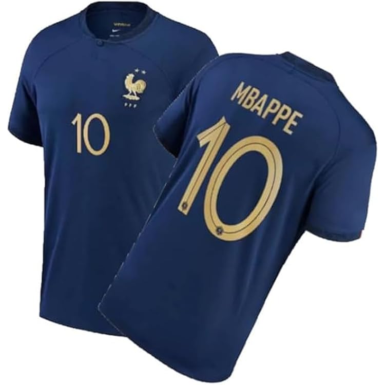 RJM Sports Home Football Team Jersey Blue Original Mbappe 10 World