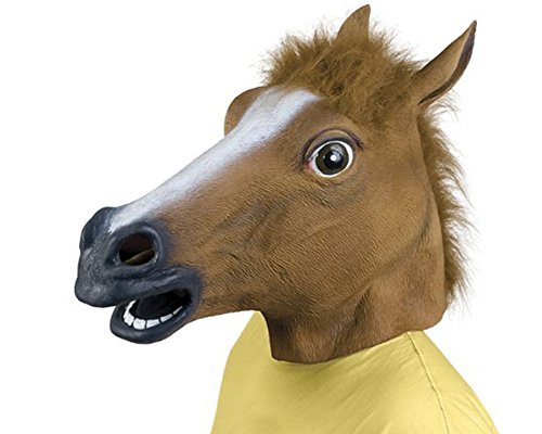 Queenshiny Latex Rubber Horse Head Mask Costume Halloween Gangnam Style Dance-One