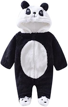 Fairy Baby Baby Animal Outfits Fluffy Onesie Winter Romper Fleece Pajamas,Panda,0-3 Month