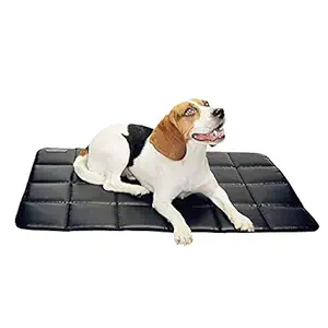 Fluffy's Durable Waterproof Dog Crate Mat (Black), Black, Large, 1445 Gram