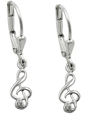 Unbespielt Schmuck Ohrschmuck Brisur Notenschlüssel aus Silber 925