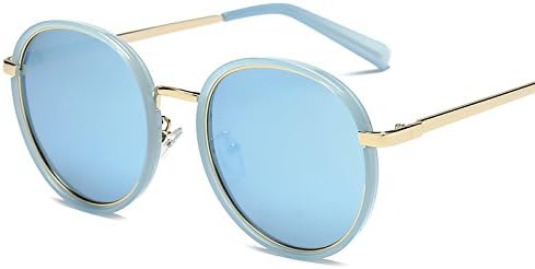 Polarized Sunglasses New round face, large face, polarized sunglasses and sunglasses for anti ultraviolet Sunglasses,Blue blue