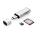 Produktbild Jelly Comb USB3.0 SD TF Kartenleser mit Adapter 3-in-1 USB-A / Micro USB / USB-C Typ-C, SuperSpeed Memory Card Reader USB Kartenlesegerät für Micro SD/SDXC TF Kartee, Silber