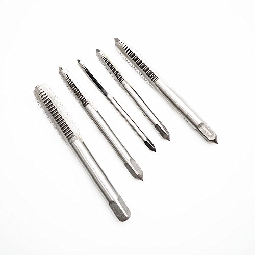 JTENG 5 teilig HSS Gewindebohrer Set Handgewindebohrer Satz Schälanschnitt Metrisch Bohrer Schraube Senker Werkzeuge Bohrer-Bit Set Handschraube Gewinde metrischer Stecker M3-M8 - 2