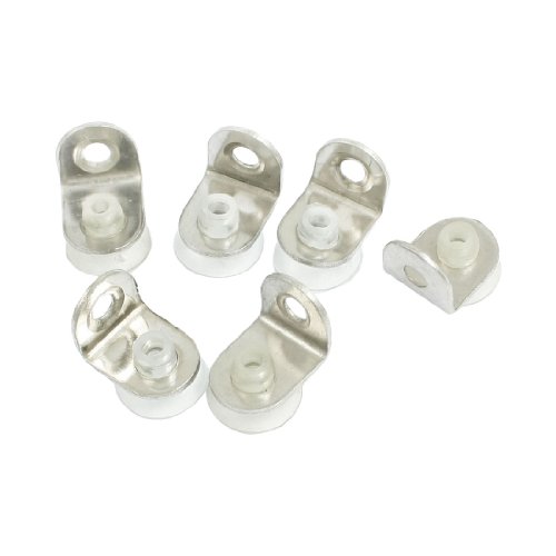 Preisvergleich Produktbild Stützträger für Glasplatten, Kunststoff-Saugnapf, Metall, 6 Stück