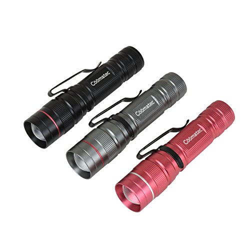 3 Stück Mini EDC Taschenlampe Superhell - Coomatec SD-200 Ultra starken 350 Lumen LED Tactical Flashlight Mit Akku