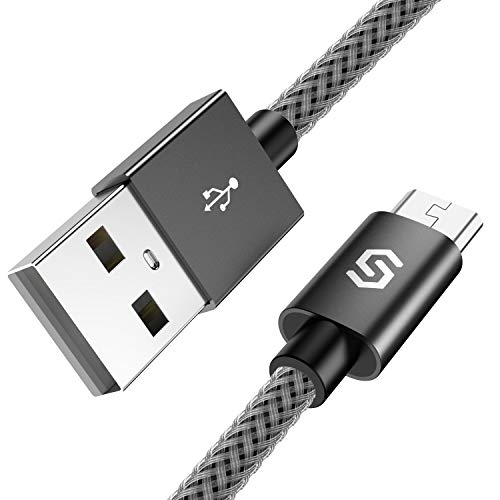 C  ble Micro USB Chargeur Samsung - Syncwire 1M 3 3ft  Lot de 2  2 4A C  ble usb Micro usb en Nylon - C  ble durable pour Samsung Galaxy S7 Edge S6 S5 S4 S3  Nokia  Huawei  Nexus  LG  Sony  HTC  Appareils Android - Gris