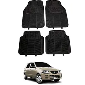RONISH Black Rubber car Floor Foot mat for Alto