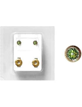 Erstohrstecker Chirurgenstahl vergoldet Sterile Ohrstecker Zarge mit Stein in grün