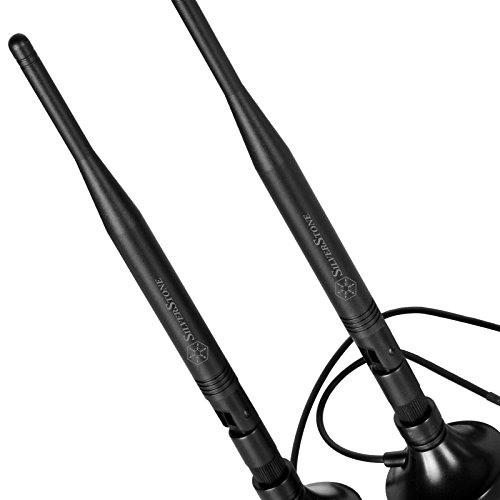 SilverStone SST-ECWA1 – Adapter Karte Mini PCI-E zu PCI-E + 2x Dual Band (2.4GHz 3dBi/5GHz 5dBi) MIMO Antenne mit rundem Magnetfuß, Kabellänge: jeweils 1,50 Meter - 6