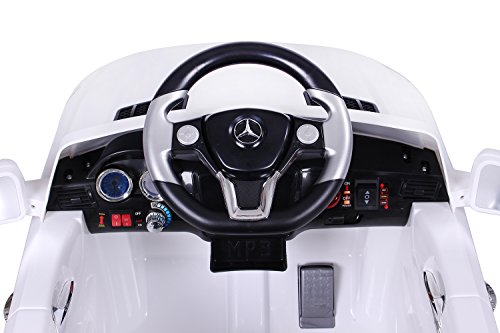 moleo M00005390 - Mercedes-Benz ML Kinder Auto mit 2 Motoren MP3 Fernbedienung, weiß