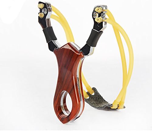 Stainless Steel Outdoor Hunting Slingshot Powerful Slingshot Bow Hunting Catapult With Rubber Band (Brown)