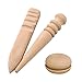 Produktbild LANSEYQO 3 in 1 Kantenpolierer Leder Werkzeug aus Holz Runde Multi-Größe Lederhandwerk Edge Holz Burnisher Leder
