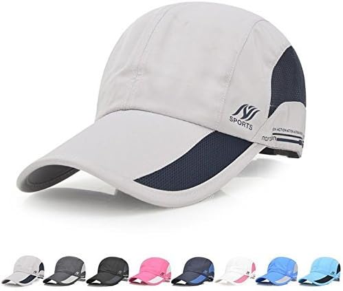 Golf Mesh Cap - Quick Dry,Waterproof Breathable Mesh, UV Protection - Unisex Adjustable Baseball Hat for Sports Running Fishing Hiking Outdoor - M&amp;H (Light Gray)