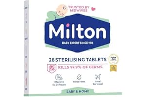 MiltonBaby 28 Sterilising Tablets By Welari, Cold Water Antibacterial Antiseptic Cleaner, with Welari Thank You Card Home | (1pack)