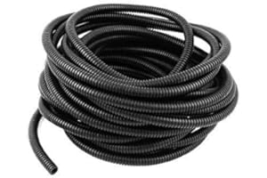 Uotyle Wellrohr, PP Leerrohr 5m Kabelrohr Flammhemmend Kabelschutzrohr Wasserdicht Flexibel Rohr Für Kabelschutz Schwarz Elektrorohr (AußenΦ:28,5mm,Innenφ23mm)