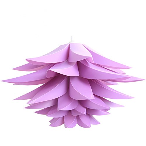 Excerando Soffitto pendente DIY Jigsaw Puzzle IQ Lotus lampada Flower Kit ombra soggiorno sala da pranzo decorazione illuminazione, diametro 21 pollici(Viola)
