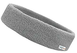 HeadTurners Workout Headband for Women & Men - Moisture Wicking & Non-Slip Exercise Hairband or Sports Sweatband -Ideal for All Sports Like Tennis, TT, Badminton, Running and Yoga- (Grey, 1 Pc)