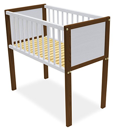 Grapi Mini Cot Bed with Mattress (Nut/Whitewash)