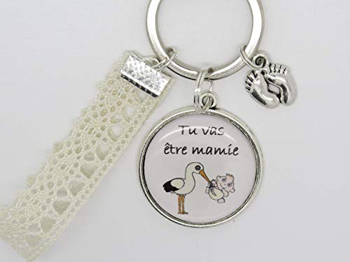 Portes Clés Personnalisable ou Bijou de Sac Cadeau Original pour Annonce Grossesse Mamie Tatie