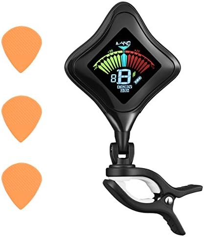 Guitar Tuner, LiSmile Clip-on Cobra Designed Rechargeable Tuner with Full Color Screen &amp; Six Modes for Guitar, Bass, Violin, Ukulele and Other Stringed Instruments