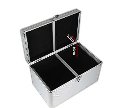 KScase Aluminium CD-Koffer für 200 CDs 300x190x185mm Silber - 5