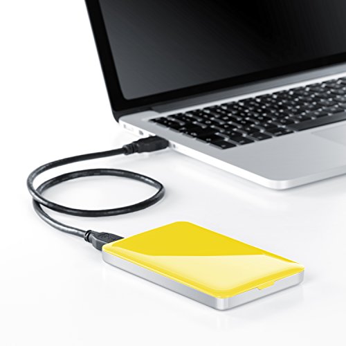 CSL – USB 3.0 2,5″ SSD / SATA Festplattengehäuse extern | UASP und SATA3 fähig | für 9.5mm 7mm SATA I/II/III, SSD, HDD | USB 3.0 (5 GBit/s) inkl. UASP Mode (USB 3.0 Booster) | WerkzeugloseInstallation | für PC / Mac / Notebook | gelb - 4