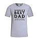 Produktbild BHYDRY Herren Sommer Casual Print Kurzarm T-Shirt Geschenk für die weltbesten DAD TopsMedium,Grau