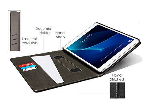Forefront Cases® Samsung Galaxy Tab A 10.1 SM-T580 Leder Hülle Schutzhülle Tasche Smart Case Cover Stand – Rundum-Geräteschutz und intelligente Auto Schlaf / Wach Funktion inkl. Eingabestift und Displayschutz - 2