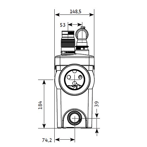 WILO HiSewlift 3-I35 Klein Hebeanlage Abwasserpumpe Fäkalien WC mit Schneidwerk Häcksler in besonders schmaler Ausführung (kleiner als 149 mm Breite) für eine einfache Vorwandinstallation (4191674) - 4